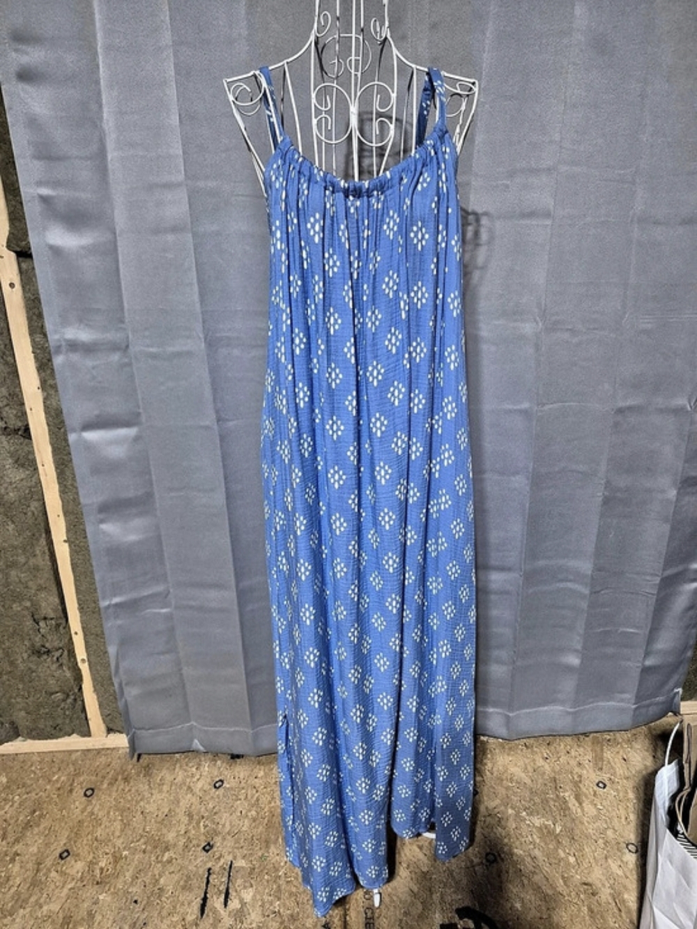 LAKE Blue & White Floral Maxi Dress